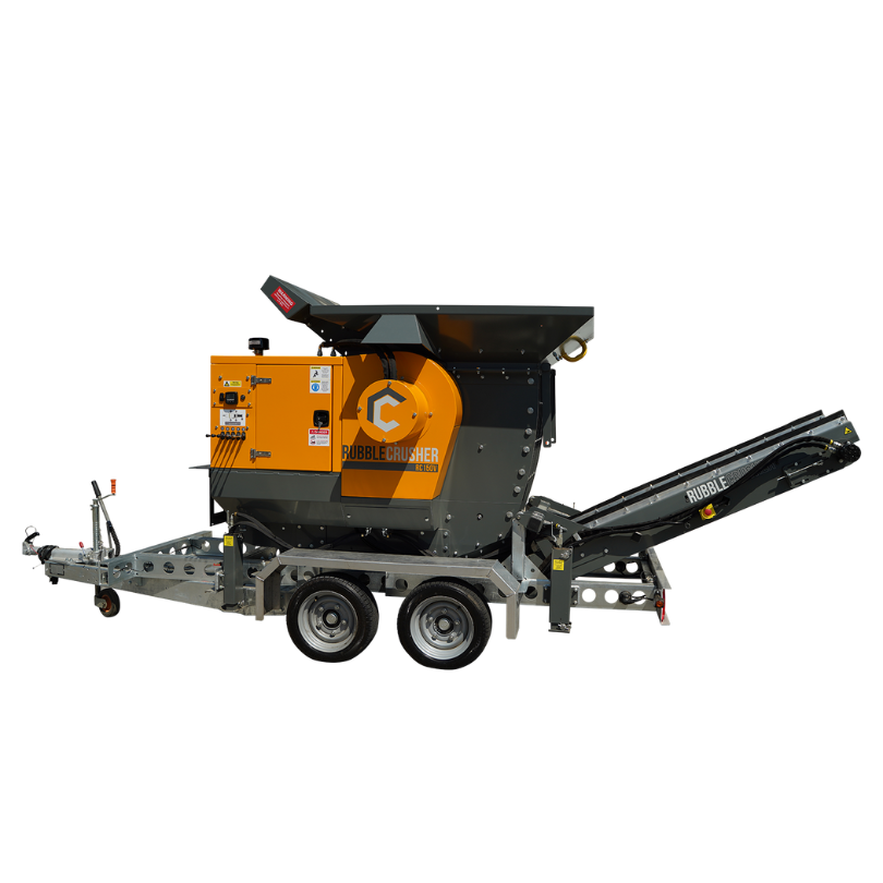rubblecrusher minibrechanlage backenbrecher, auf anhängerfahrwerk