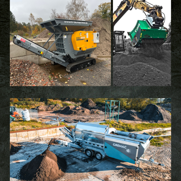 Brechanlage Sieblöffel Trommelsiebanlage